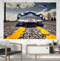 Thumbnail for Old Car and Planes Printed Canvas Posters (1 Piece) Aviation Shop 