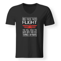 Thumbnail for Once You've Tasted Flight Designed V-Neck T-Shirts