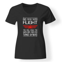 Thumbnail for Once You've Tasted Flight Designed V-Neck T-Shirts