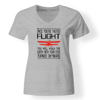 Thumbnail for Once You've Tasted Flight Designed V-Neck T-Shirts