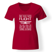 Thumbnail for Once You've Tasted Flight Designed V-Neck T-Shirts