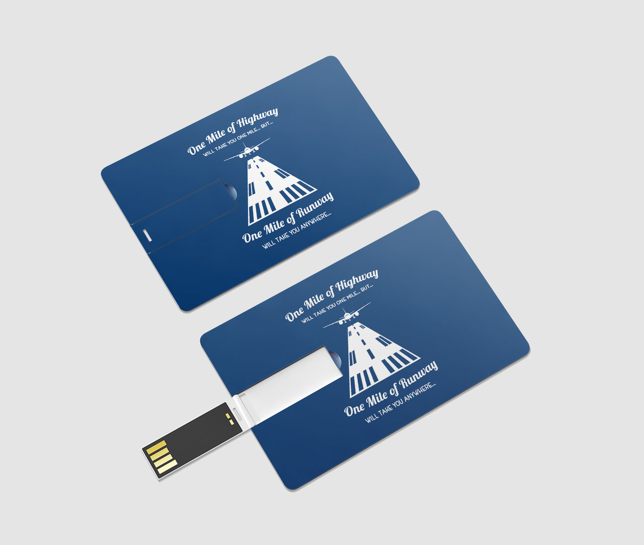 One Mile of Runway Will Take you Anywhere Designed USB Cards