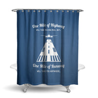 Thumbnail for One Mile of Runway Will Take you Anywhere Designed Shower Curtains