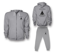 Thumbnail for One Mile of Runway Will Take you Anywhere Designed Zipped Hoodies & Sweatpants Set