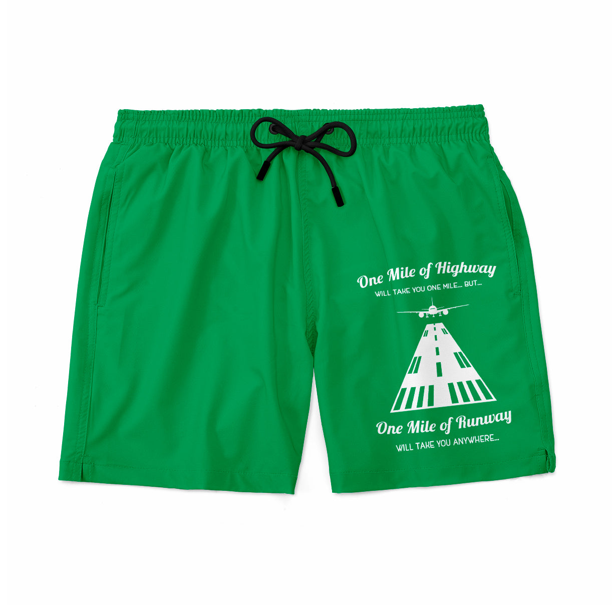One Mile of Runway Will Take you Anywhere Designed Swim Trunks & Shorts