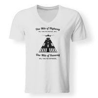 Thumbnail for One Mile of Runway Will Take you Anywhere Designed V-Neck T-Shirts