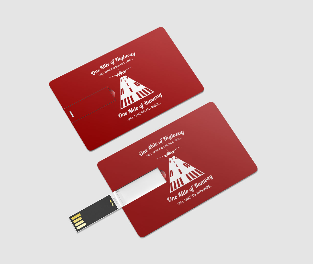 One Mile of Runway Will Take you Anywhere Designed USB Cards