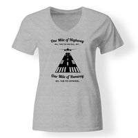 Thumbnail for One Mile of Runway Will Take you Anywhere Designed V-Neck T-Shirts