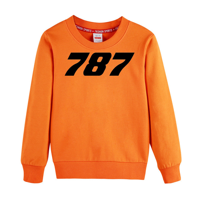 787 Flat Text Designed "CHILDREN" Sweatshirts