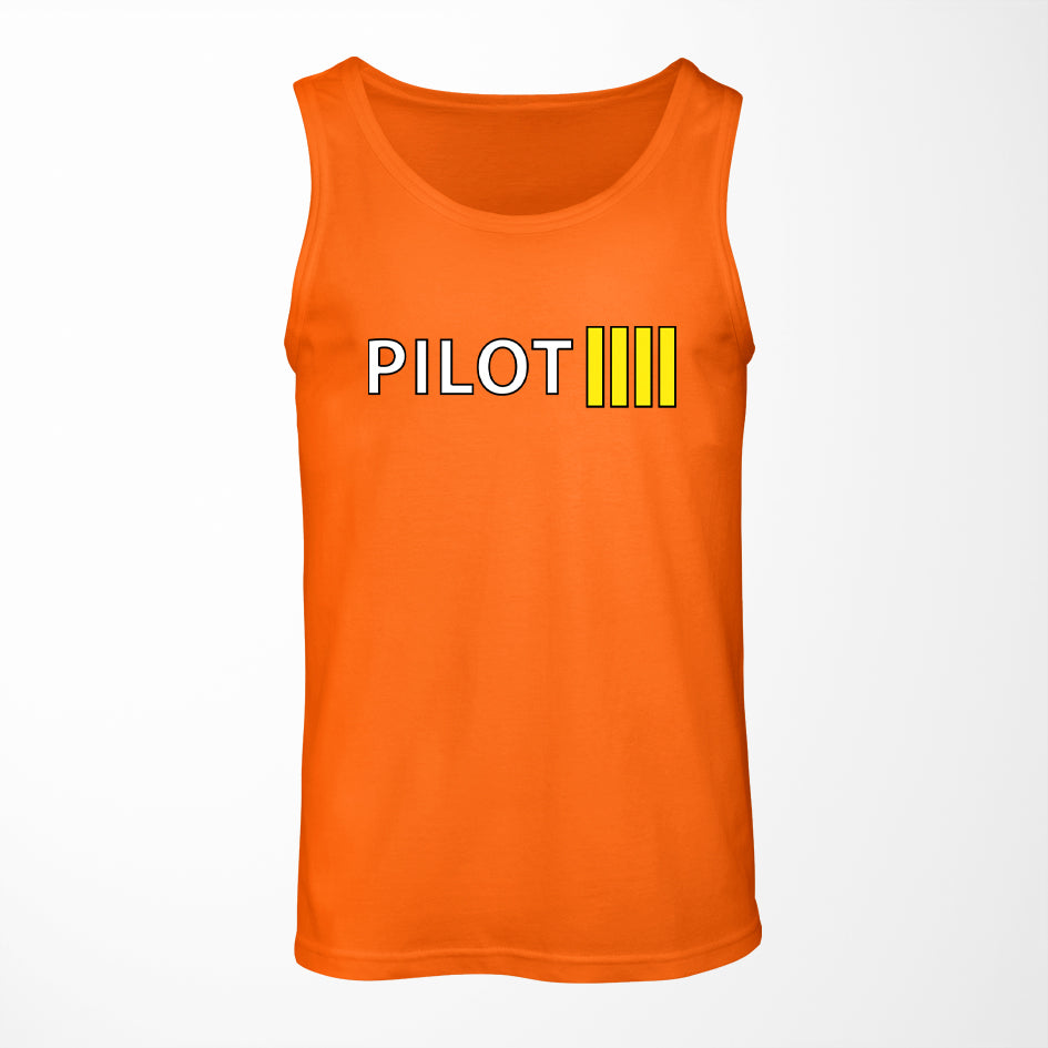 Pilot & Stripes (4 Lines) Designed Tank Tops