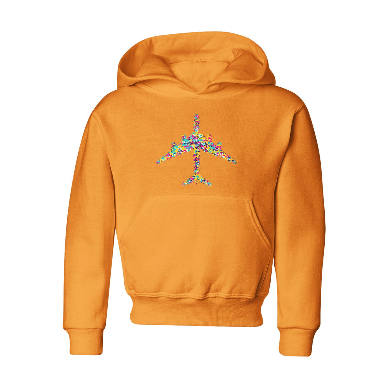 Colourful Airplane Designed "CHILDREN" Hoodies