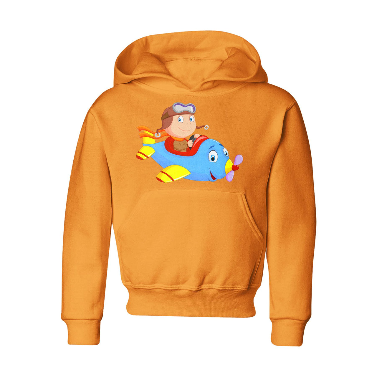 Little Boy Operating an Airplane Designed "CHILDREN" Hoodies