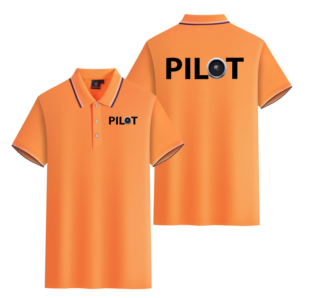 Pilot & Jet Engine Designed Stylish Polo T-Shirts (Double-Side)