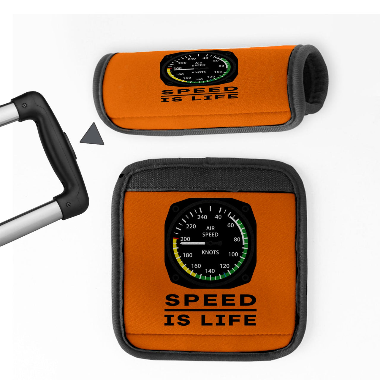 Speed Is Life Designed Neoprene Luggage Handle Covers