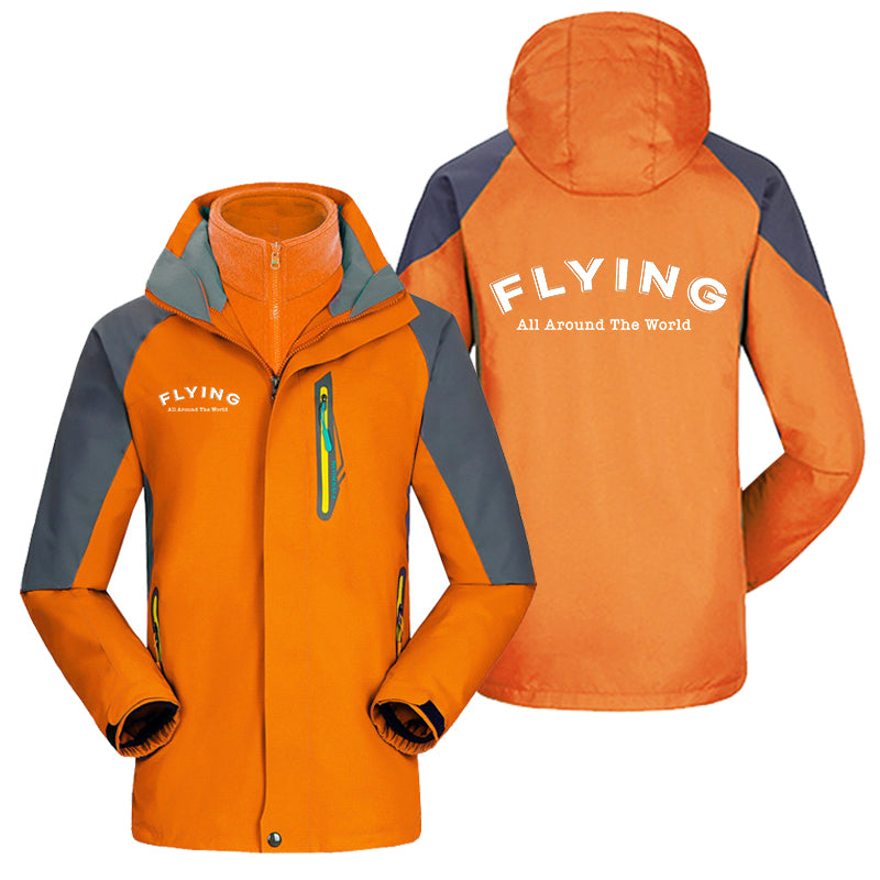 Flying All Around The World Designed Thick Skiing Jackets