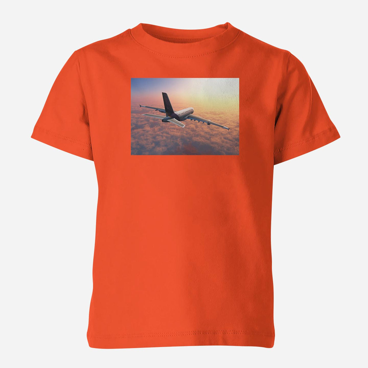 Super Cruising Airbus A380 over Clouds Designed Children T-Shirts