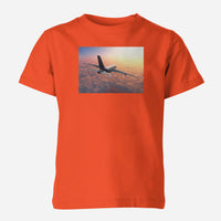 Thumbnail for Super Cruising Airbus A380 over Clouds Designed Children T-Shirts