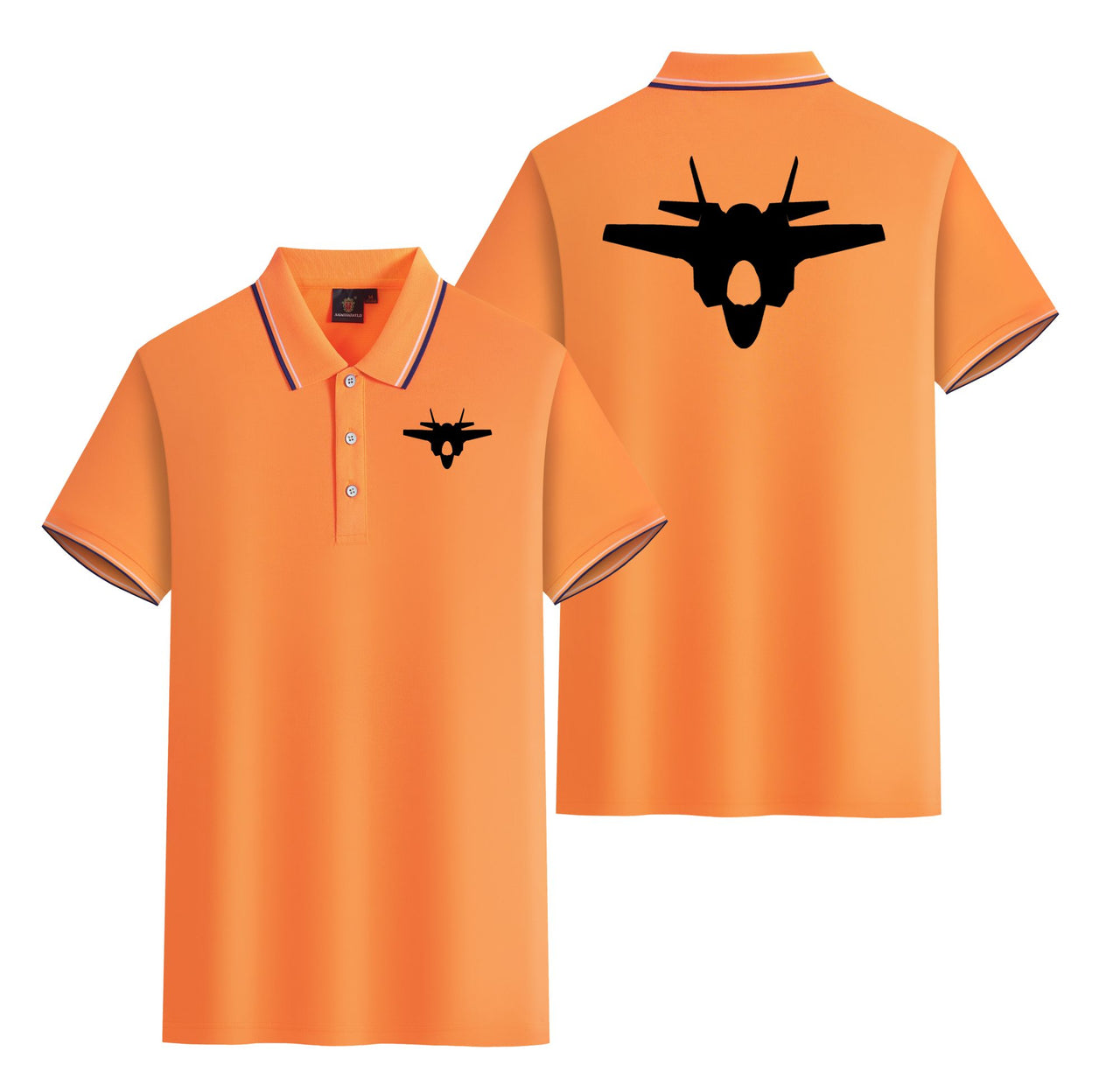 Fighter Jet 35 Silhouette Designed Stylish Polo T-Shirts (Double-Side)