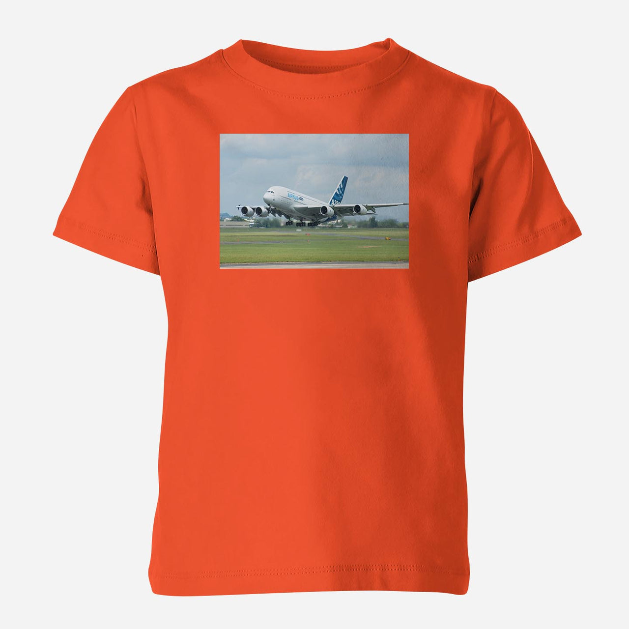 Departing Airbus A380 with Original Livery Designed Children T-Shirts