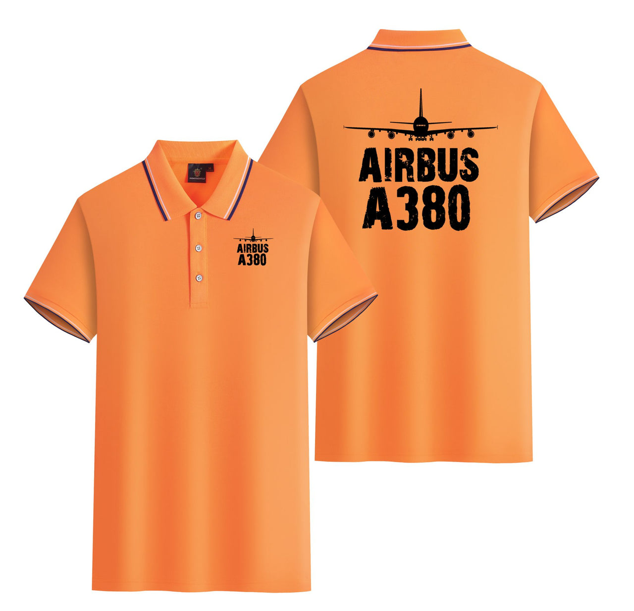 Airbus A380 & Plane Designed Stylish Polo T-Shirts (Double-Side)