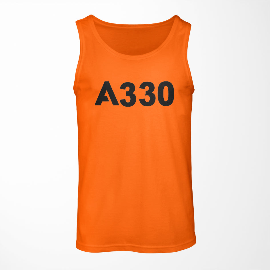 A330 Flat Text Designed Tank Tops