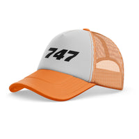 Thumbnail for 747 Flat Text Designed Trucker Caps & Hats