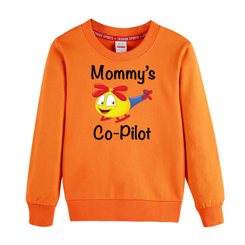 Mommy's Co-Pilot (Helicopter) Designed "CHILDREN" Sweatshirts