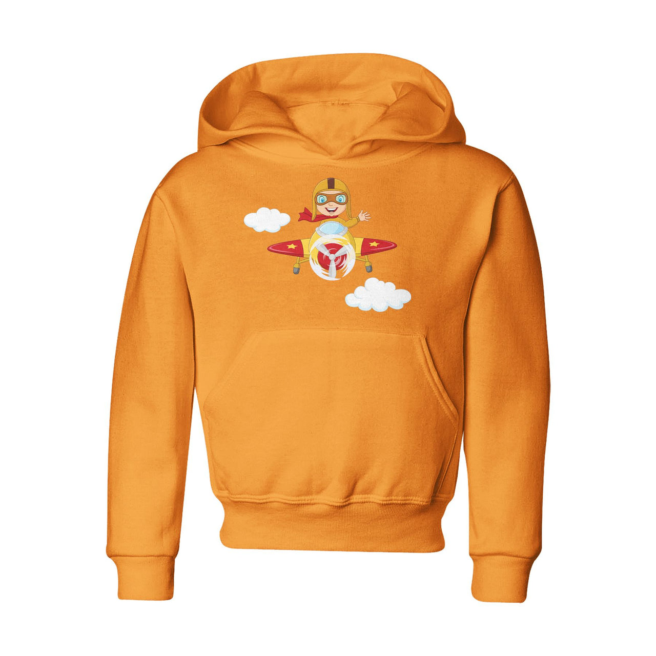 Cartoon Little Boy Operating Plane (Edition 2) Designed "CHILDREN" Hoodies