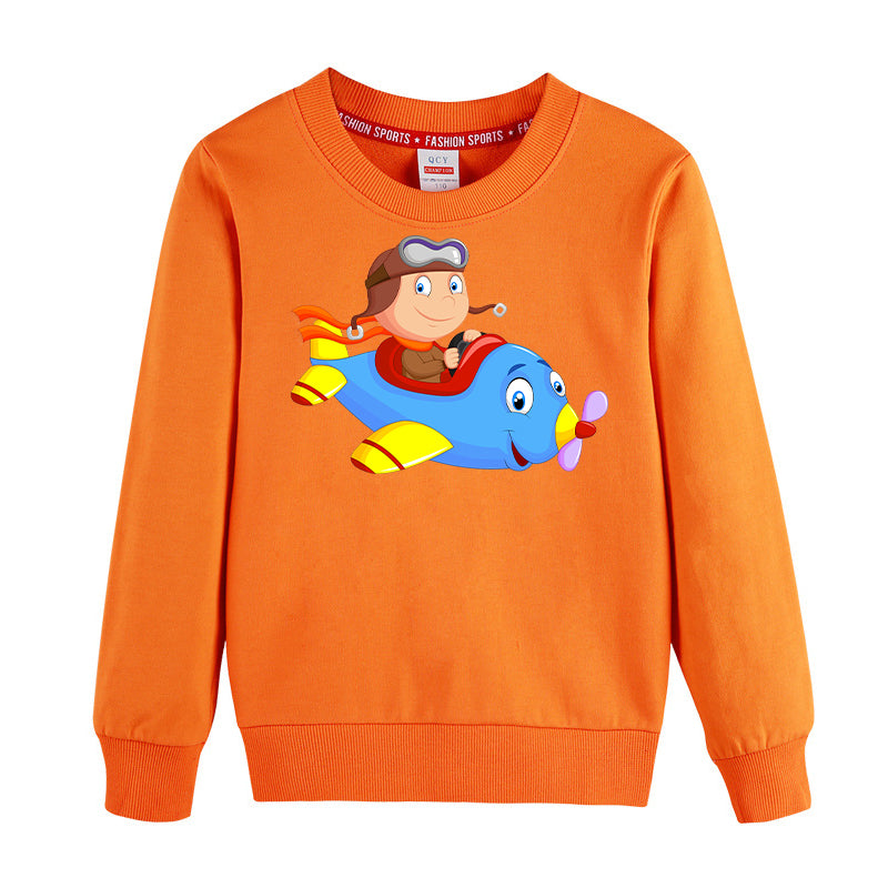 Little Boy Operating an Airplane Designed "CHILDREN" Sweatshirts