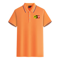 Thumbnail for Flat Colourful 747 Designed Stylish Polo T-Shirts