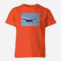 Thumbnail for Departing British Airways Boeing 747 Designed Children T-Shirts