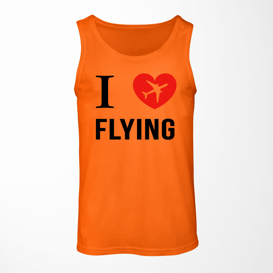 I Love Flying Designed Tank Tops