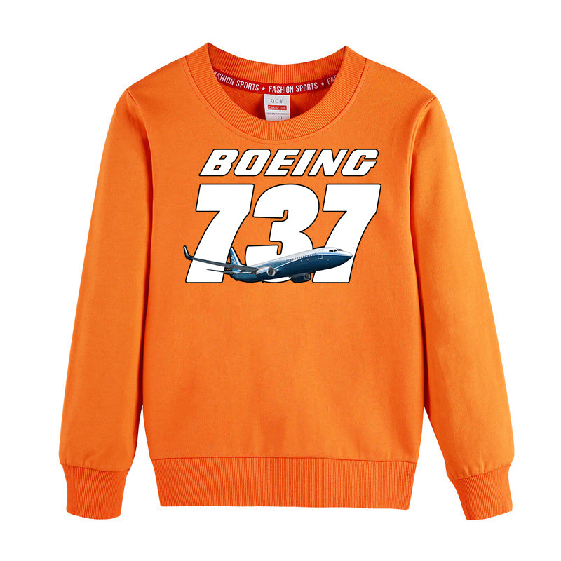 Super Boeing 737+Text Designed "CHILDREN" Sweatshirts