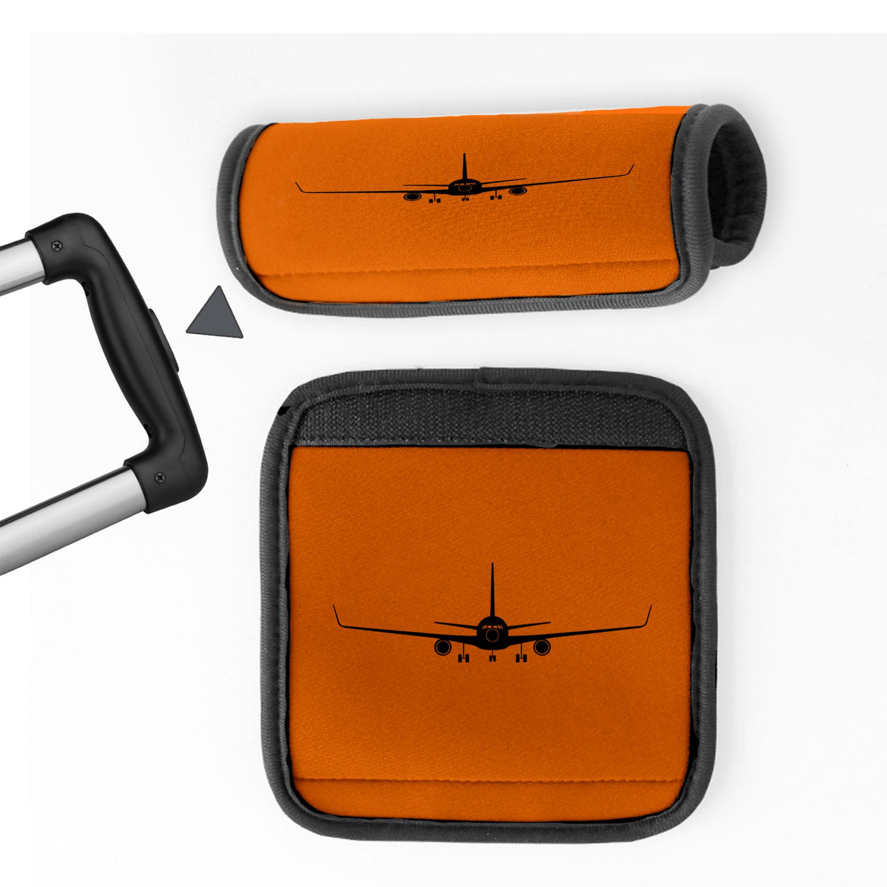 Boeing 767 Silhouette Designed Neoprene Luggage Handle Covers