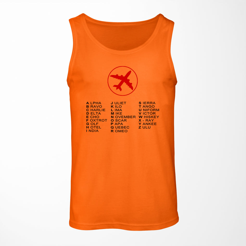 Aviation Alphabet 2 Designed Tank Tops
