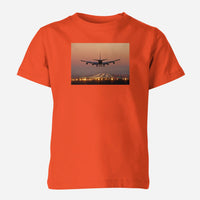 Thumbnail for Landing Boeing 747 During Sunset Designed Children T-Shirts