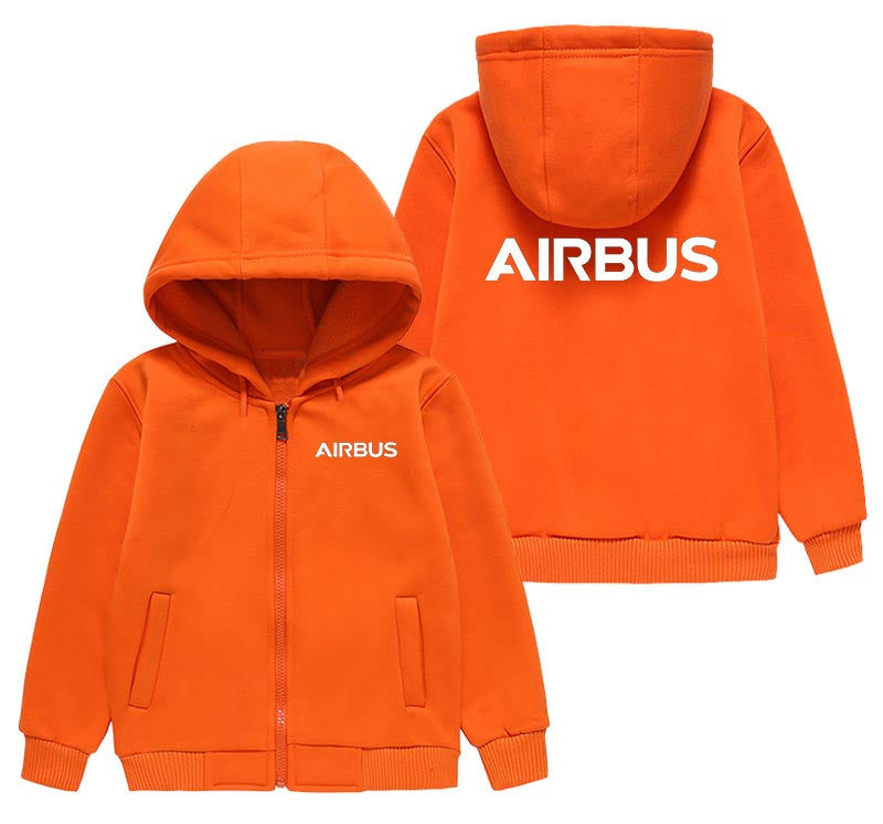 Airbus & Text Designed "CHILDREN" Zipped Hoodies