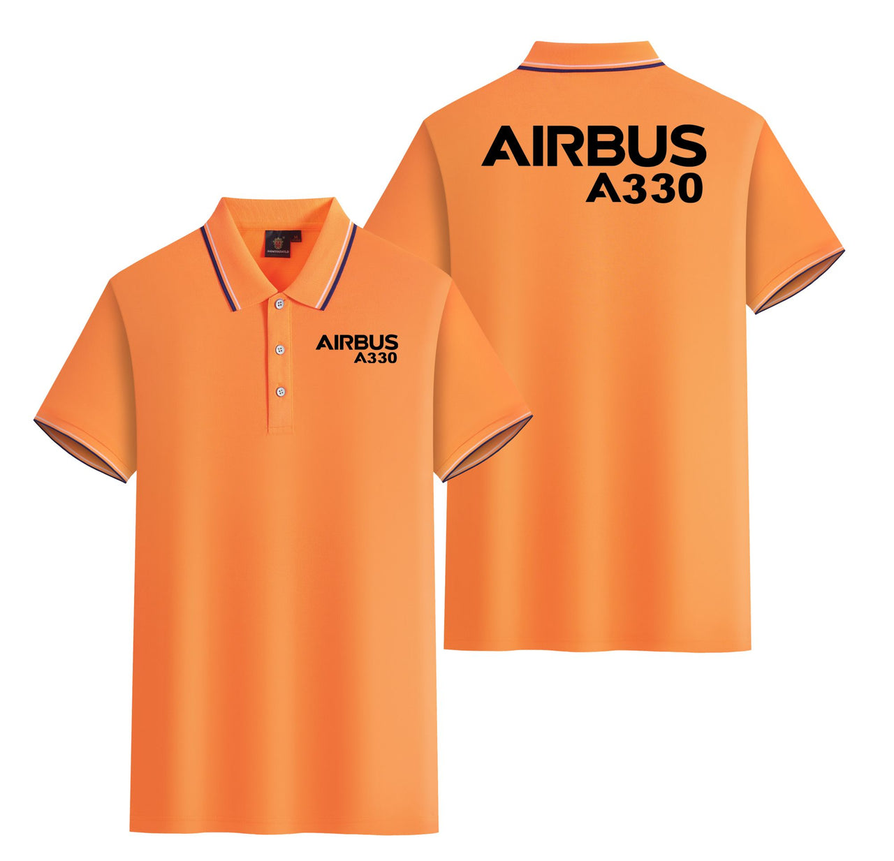Airbus A330 & Text Designed Stylish Polo T-Shirts (Double-Side)