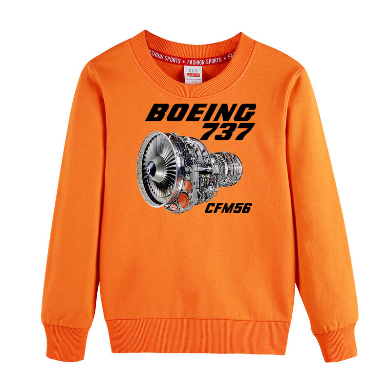 Boeing 737 Engine & CFM56 Designed "CHILDREN" Sweatshirts