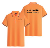 Thumbnail for Born To Fly Helicopter Designed Stylish Polo T-Shirts (Double-Side)