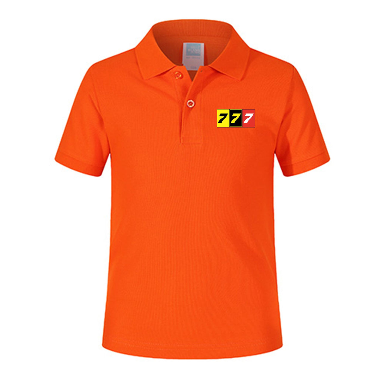 Flat Colourful 777 Designed Children Polo T-Shirts