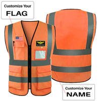 Thumbnail for Custom Flag & Name with (Special Badge) Designed Reflective Vests