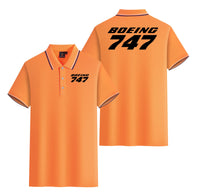 Thumbnail for Boeing 747 & Text Designed Stylish Polo T-Shirts (Double-Side)
