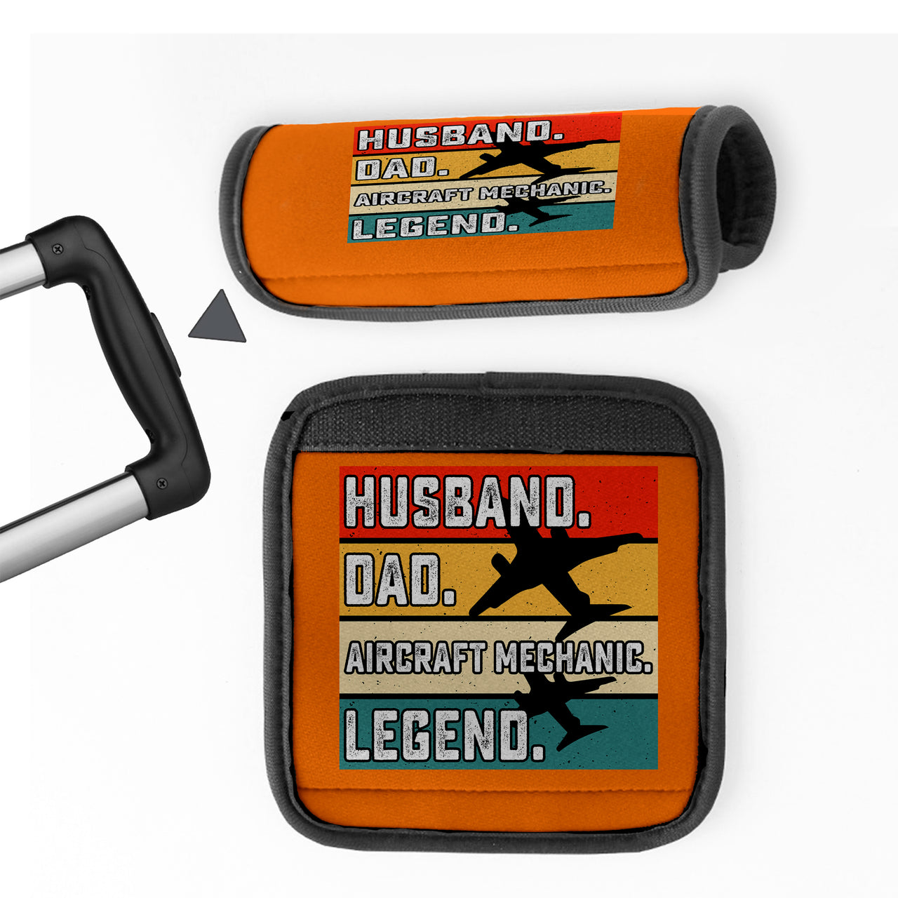 Husband & Dad & Aircraft Mechanic & Legend Designed Neoprene Luggage Handle Covers