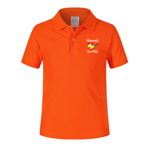 Mommy's Co-Pilot (Helicopter) Designed Children Polo T-Shirts