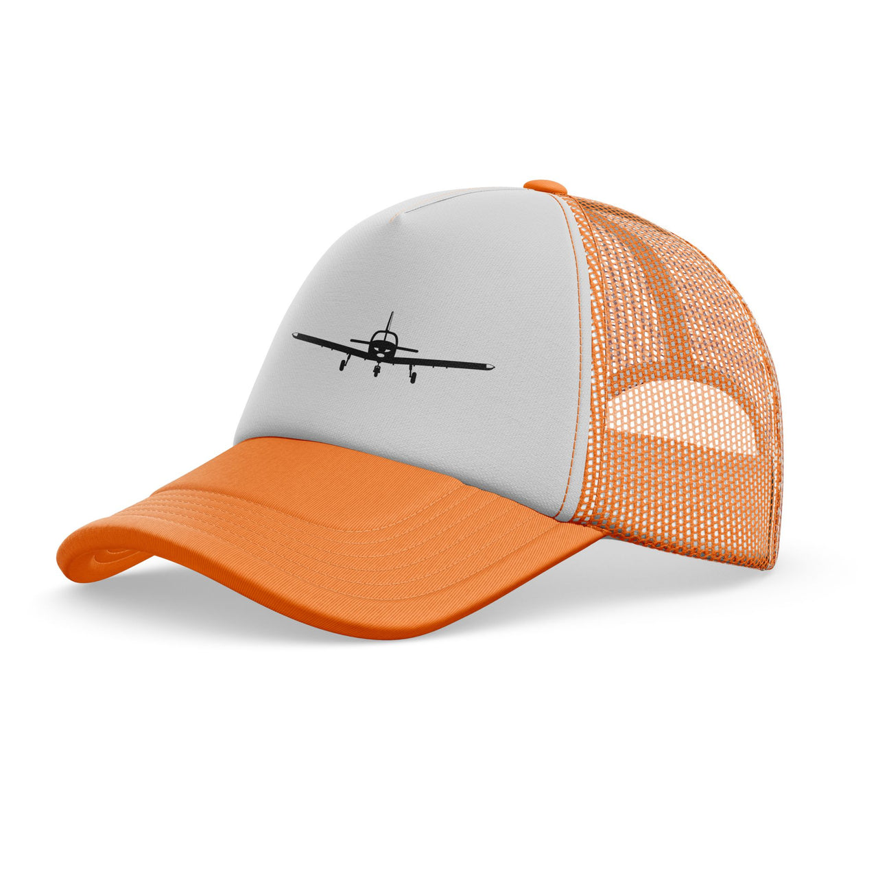 Piper PA28 Silhouette Plane Designed Trucker Caps & Hats