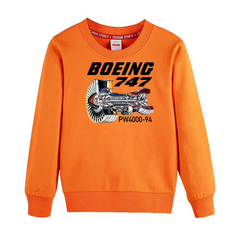 Boeing 767 Engine (PW4000-94) Designed "CHILDREN" Sweatshirts