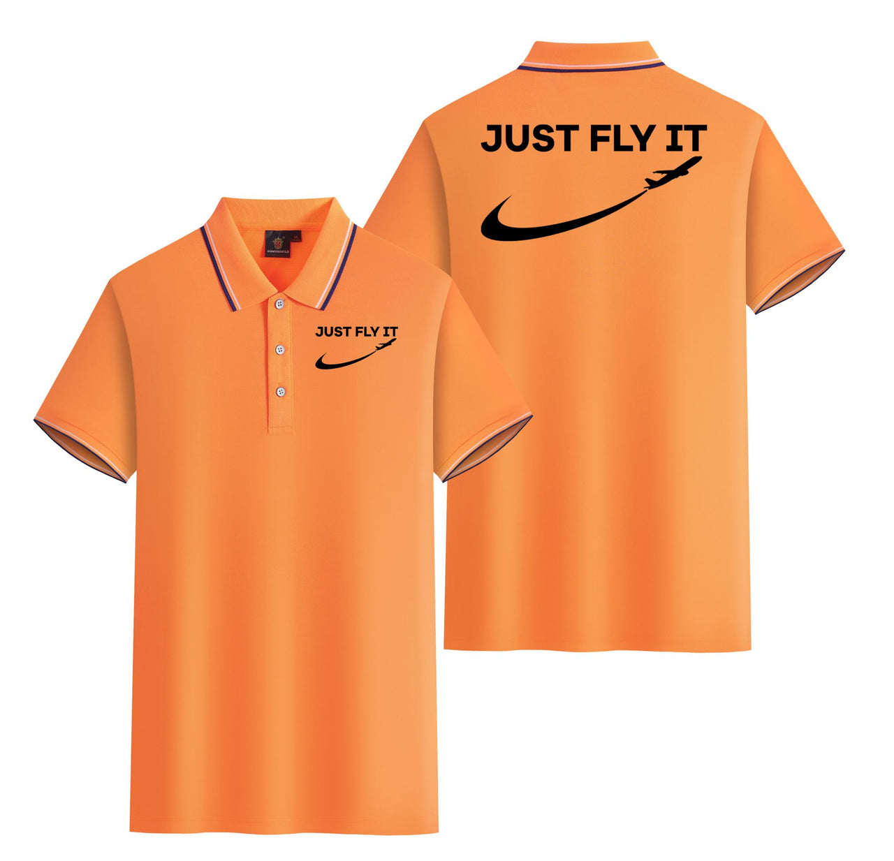 Just Fly It 2 Designed Stylish Polo T-Shirts (Double-Side)