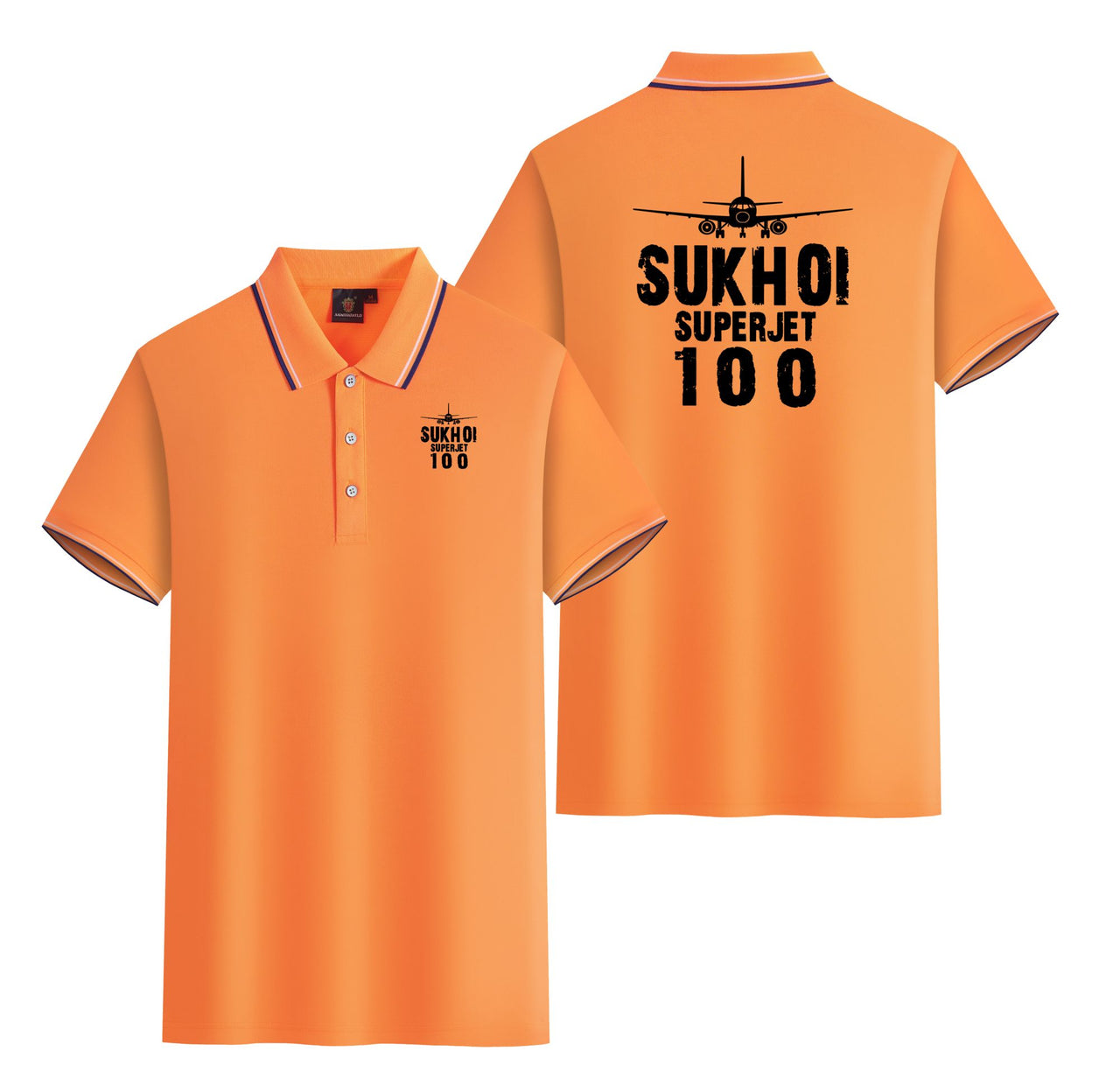 Sukhoi Superjet 100 & Plane Designed Stylish Polo T-Shirts (Double-Side)