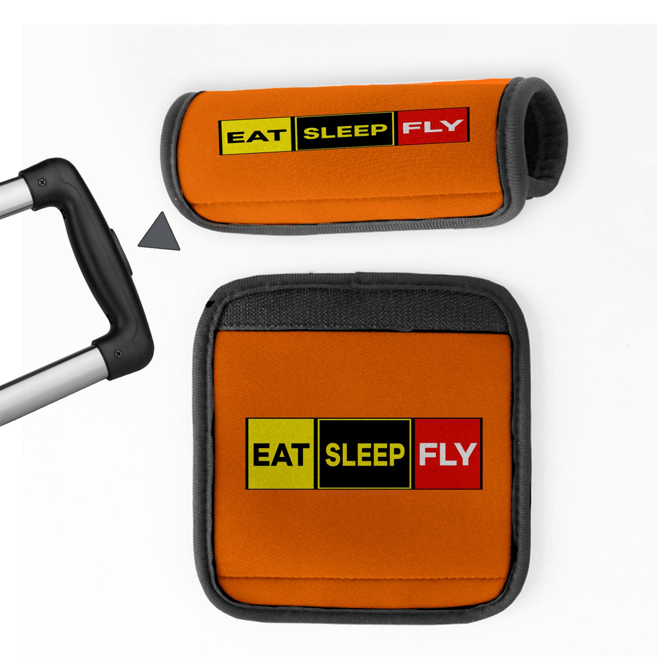 Eat Sleep Fly (Colourful) Designed Neoprene Luggage Handle Covers